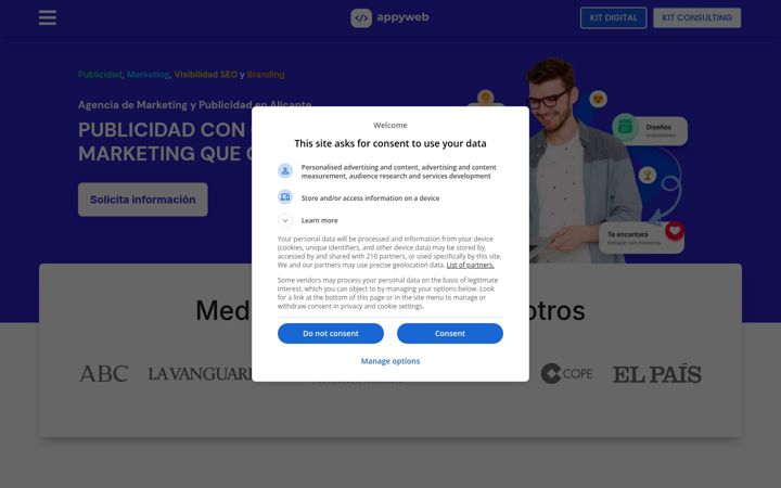 Kuvakaappaus sivustosta appyweb.es