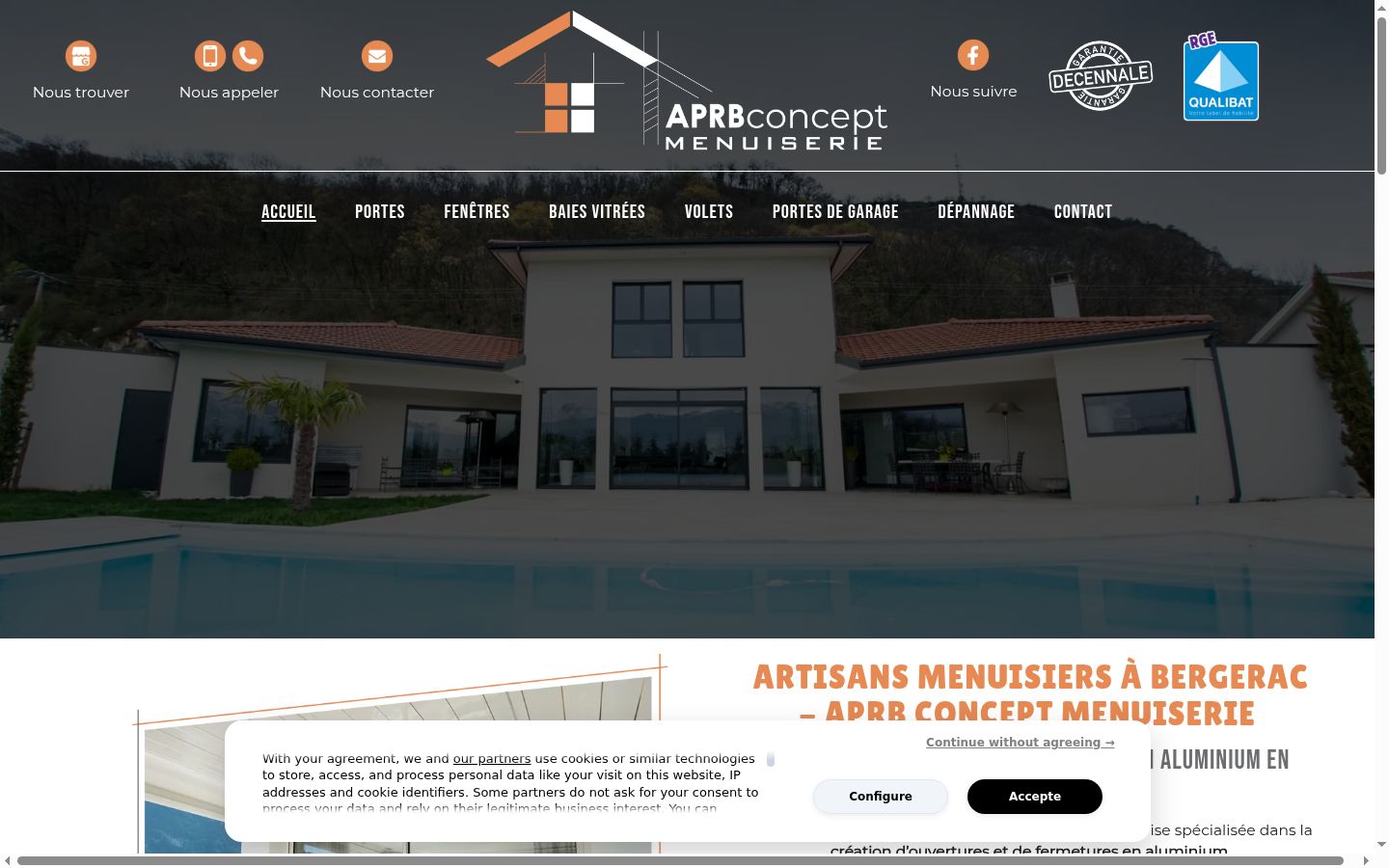 Screenshot del banner di consenso mostrato prima di qualsiasi interazione