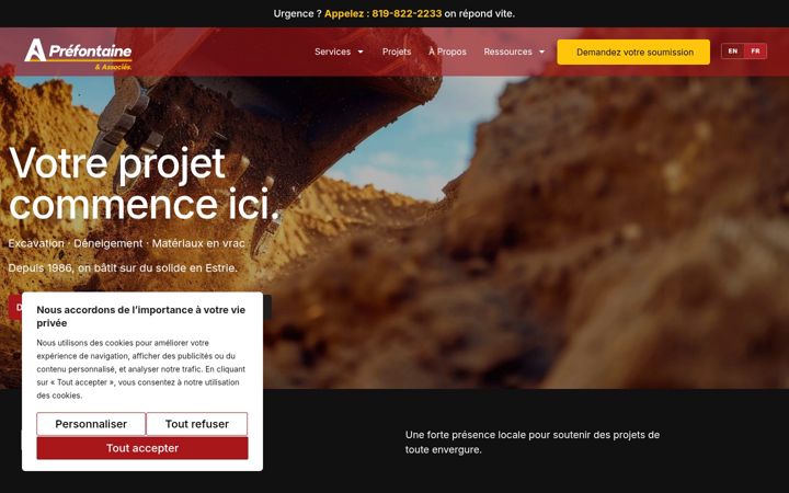 Captură de ecran a aprefontaine.com