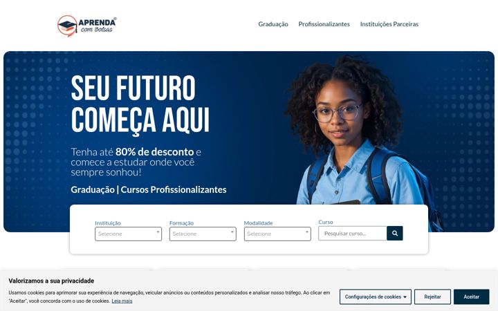 Screenshot of aprendacombolsas.com.br