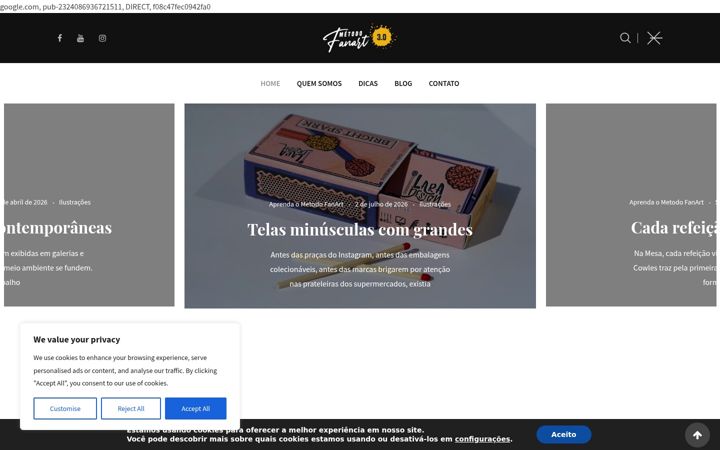 Screenshot of aprendaometodofanart.com.br