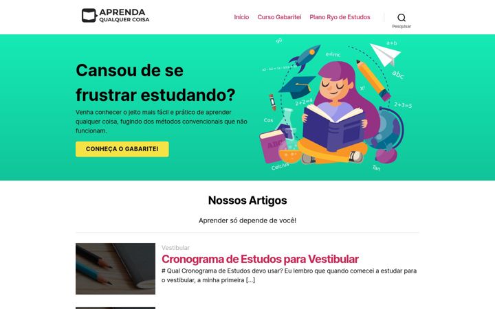 Screenshot of aprendaqualquercoisa.com.br