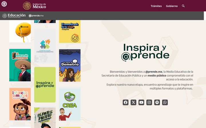 Screenshot of aprende.gob.mx