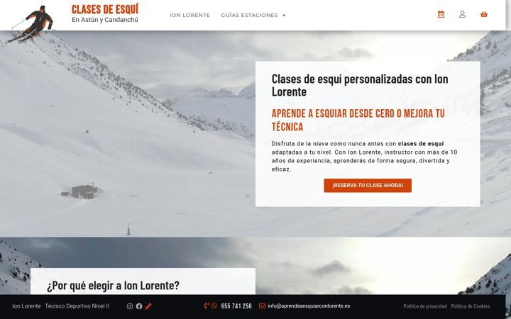 Screenshot of aprendeaesquiarconlorente.es