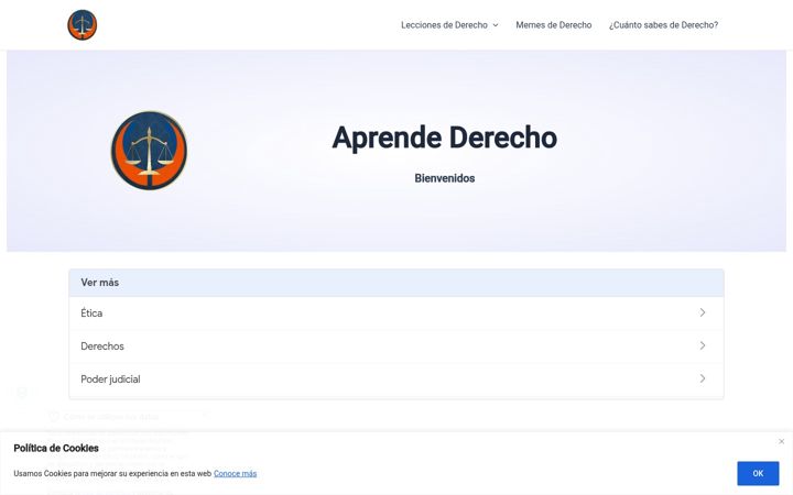 Screenshot von aprendederecho.com