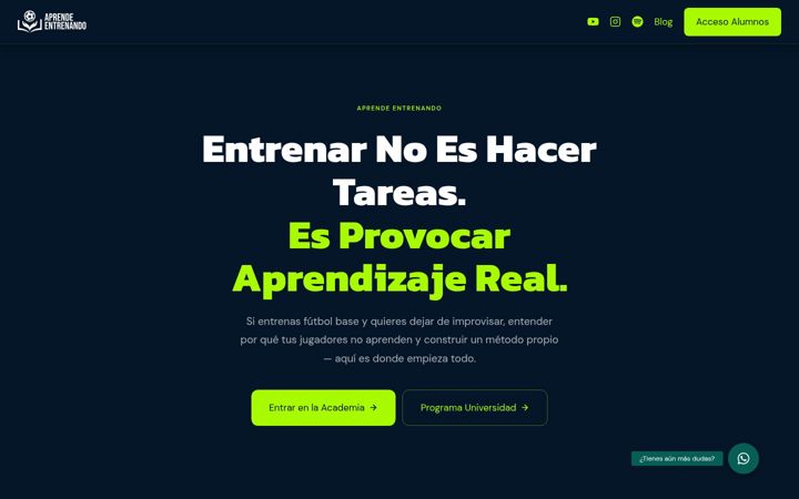 Screenshot of aprendeentrenando.com