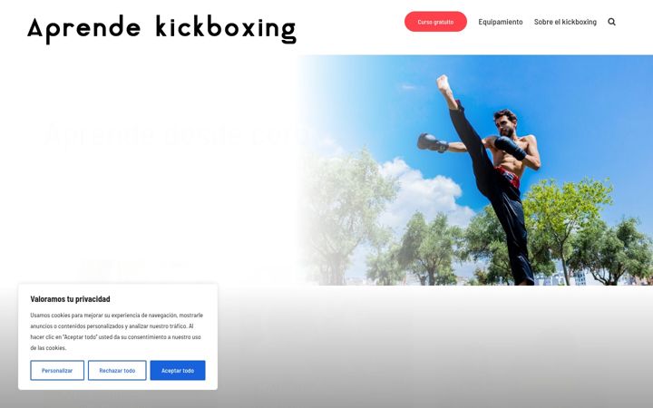 Screenshot von aprendekickboxing.com
