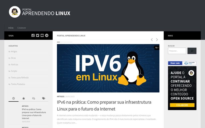 Screenshot of aprendendolinux.com