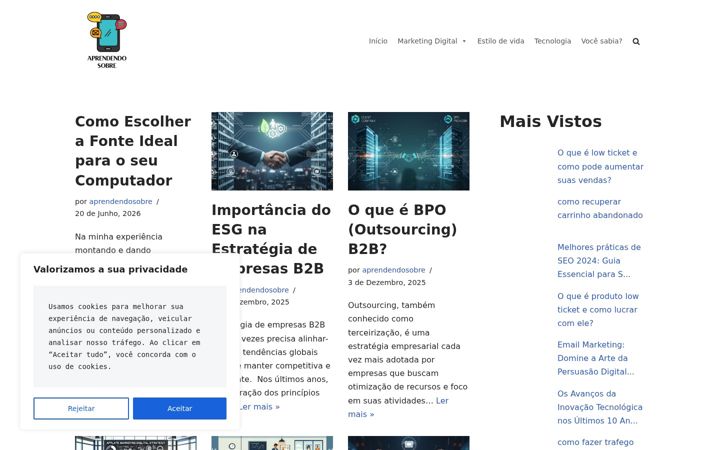 Ekraanipilt saidist aprendendosobre.com.br