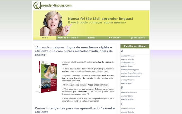 Screenshot von aprender-linguas.com