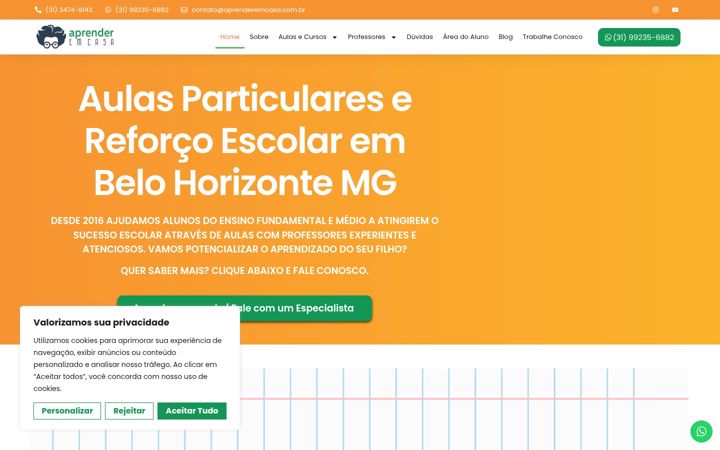 Screenshot stránky aprenderemcasa.com.br
