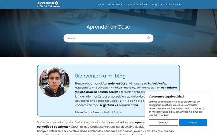 Screenshot of aprenderencasa.com.ar