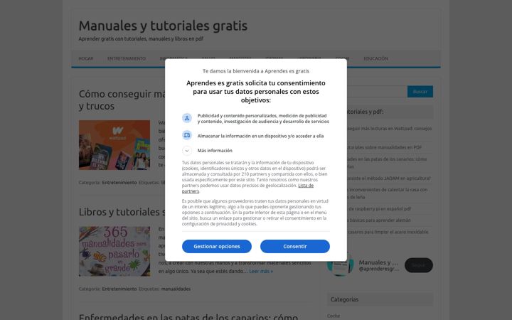 Screenshot of aprenderesgratis.com