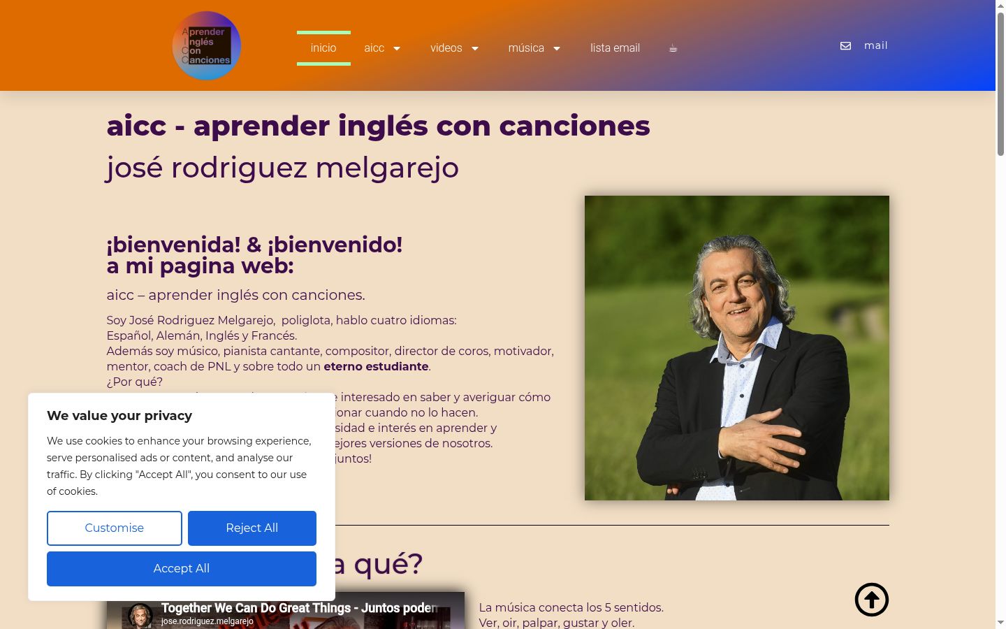 Screenshot of the consent banner shown before any interaction