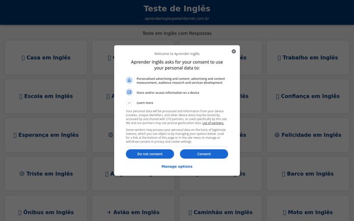 Screenshot of aprenderinglespelainternet.com.br