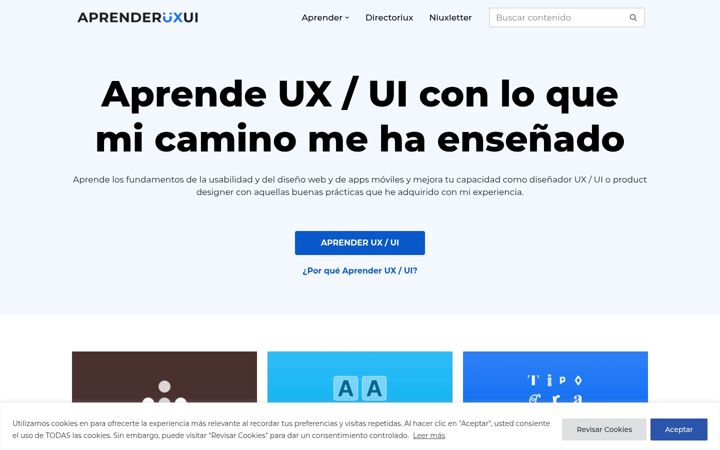 Screenshot of aprenderuxui.com