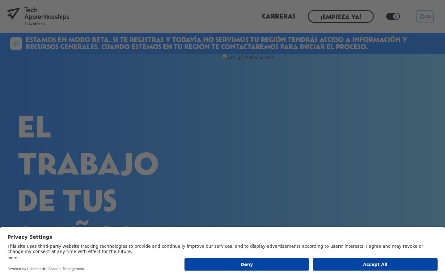 Screenshot del banner di consenso mostrato prima di qualsiasi interazione