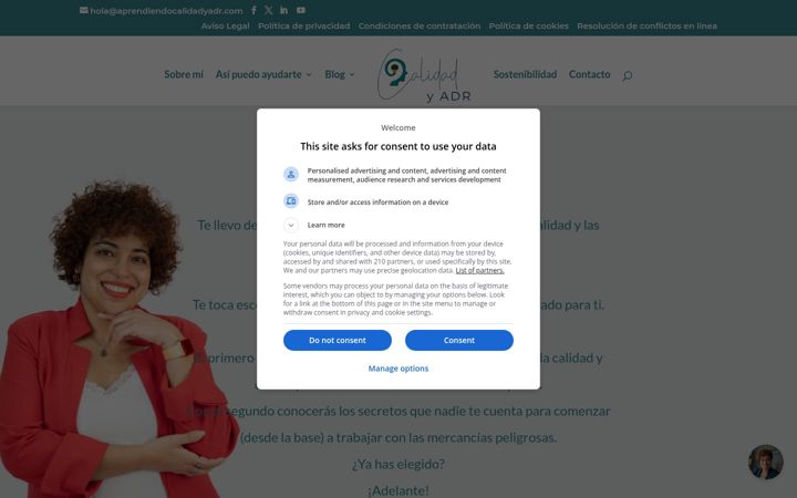 Screenshot di aprendiendocalidadyadr.com