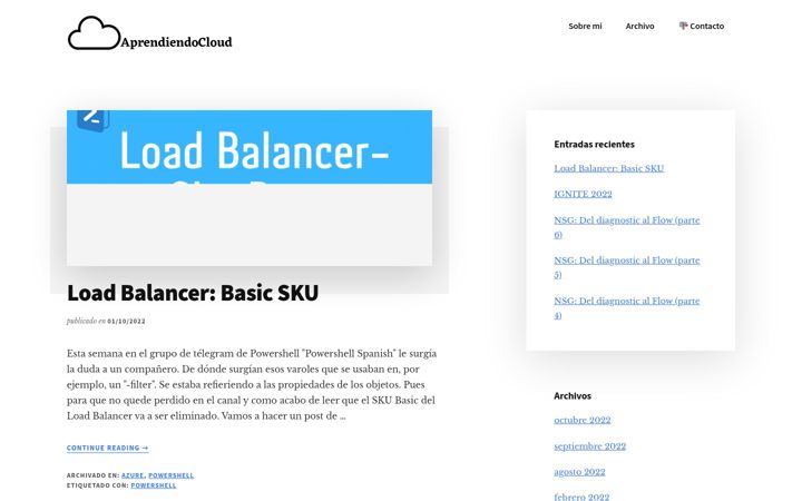 Screenshot von aprendiendocloud.com