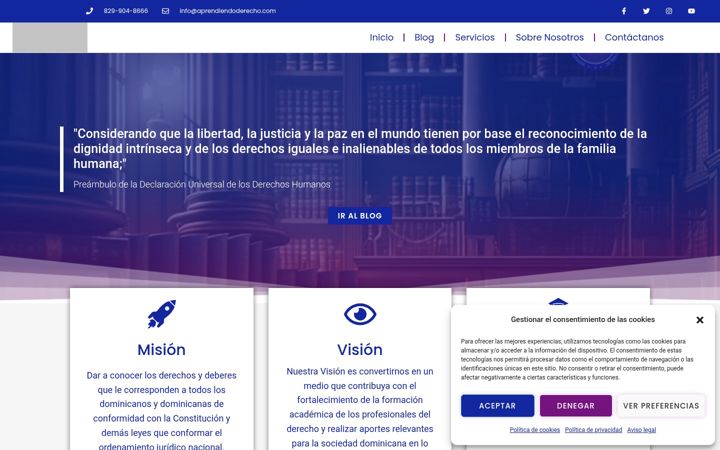 Screenshot von aprendiendoderecho.com