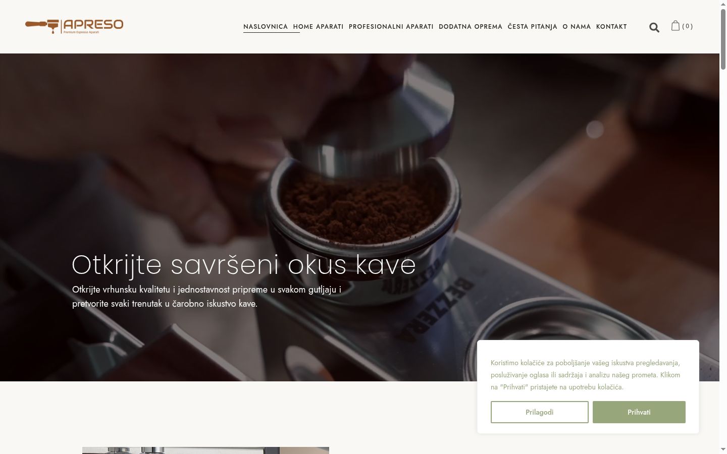Screenshot del banner di consenso mostrato prima di qualsiasi interazione