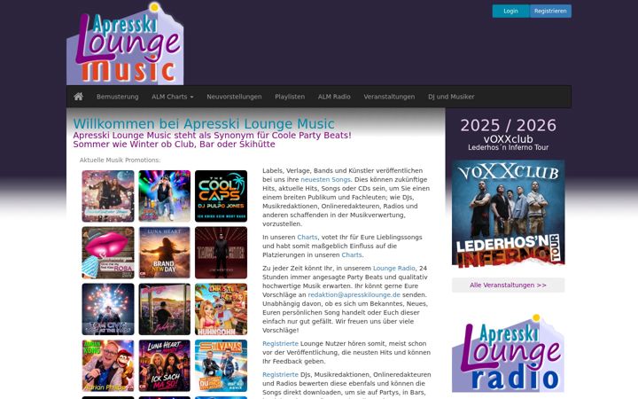 Screenshot of apresski-lounge.de