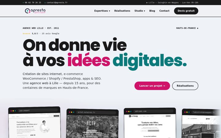 Screenshot of apresta.fr