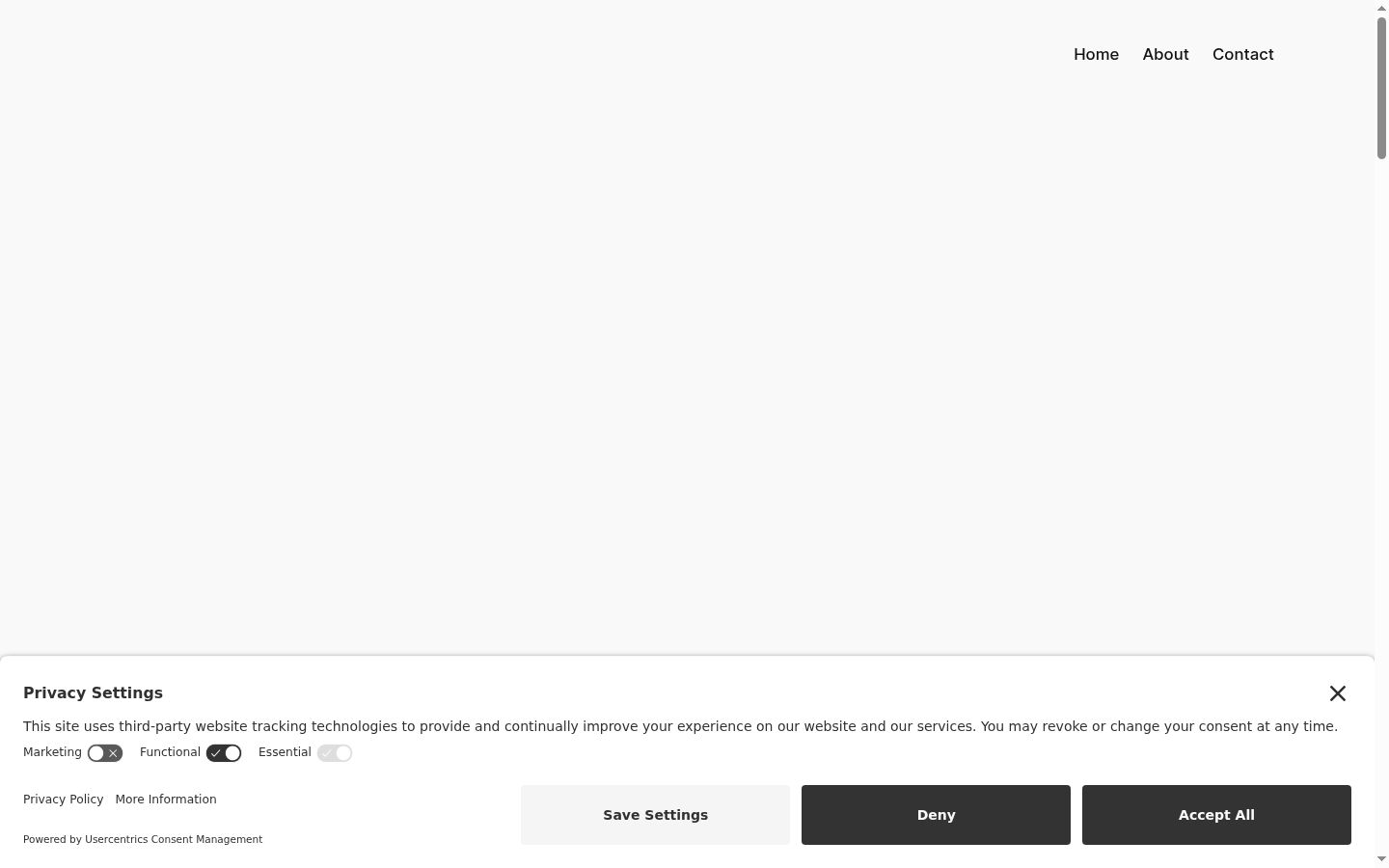 Screenshot of the consent banner shown before any interaction