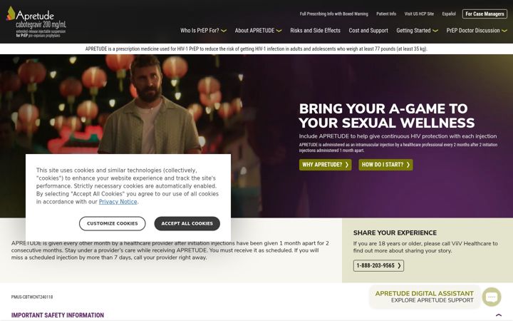 Screenshot of apretude.com