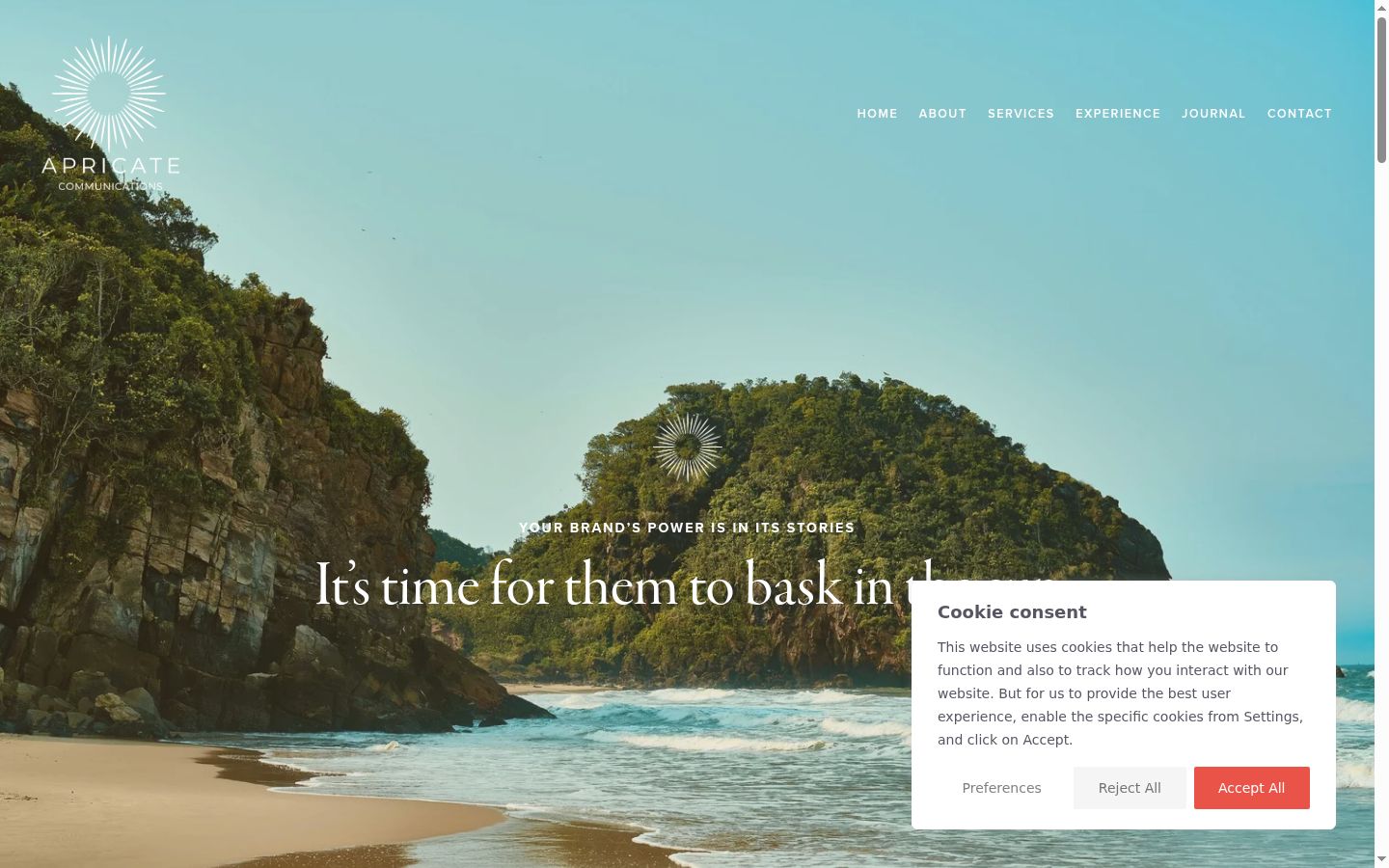 Screenshot of the consent banner shown before any interaction