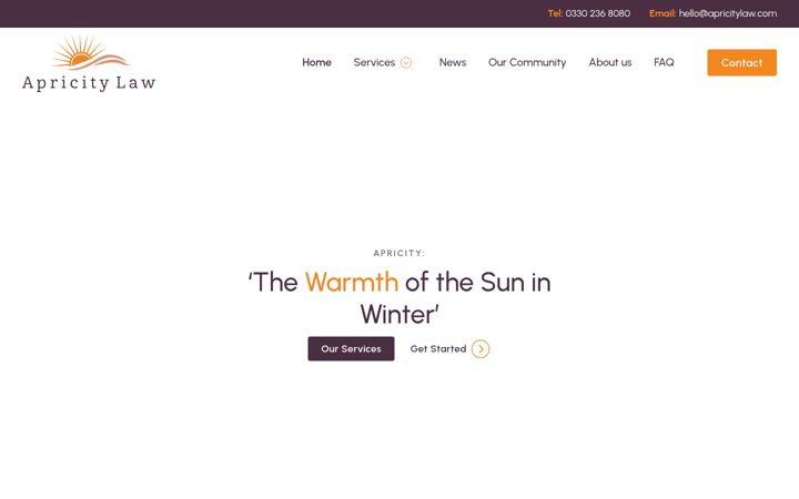 Screenshot of apricitylaw.com