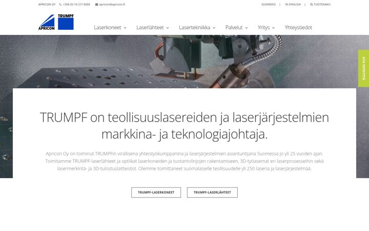 Ekrano kopija apricon.fi