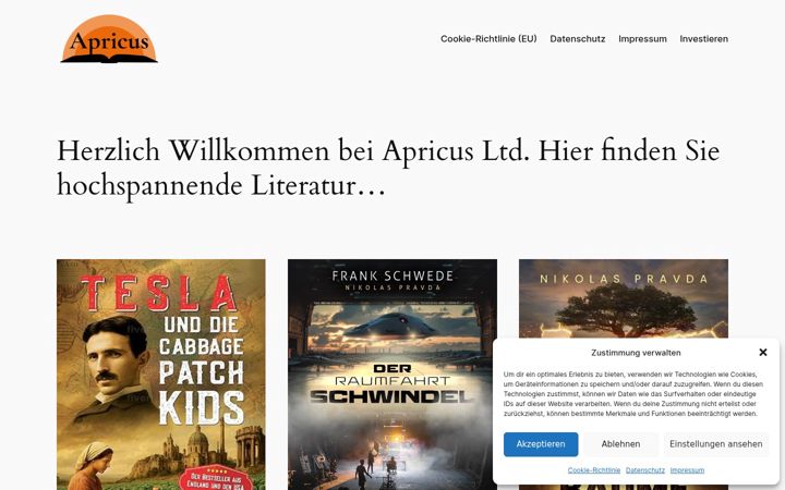 Screenshot of apricusltd.com