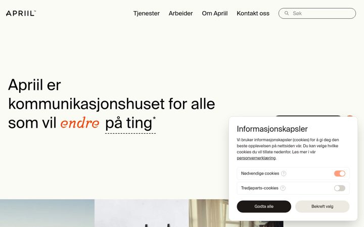Zrzut ekranu apriil.no