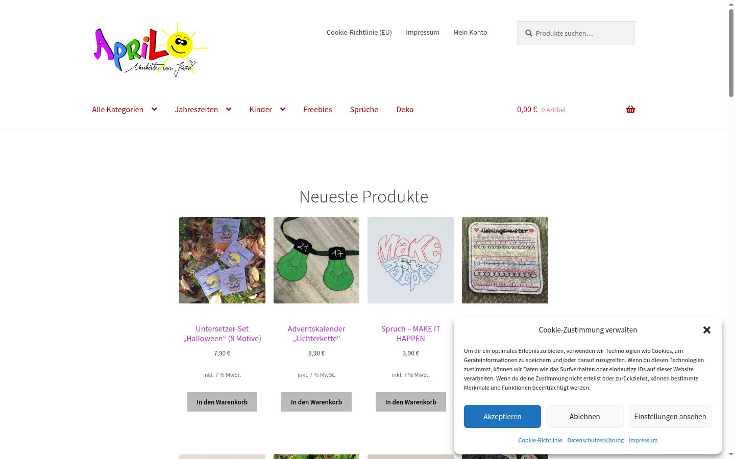 Screenshot tal-banner tal-kunsens muri qabel kwalunkwe interazzjoni