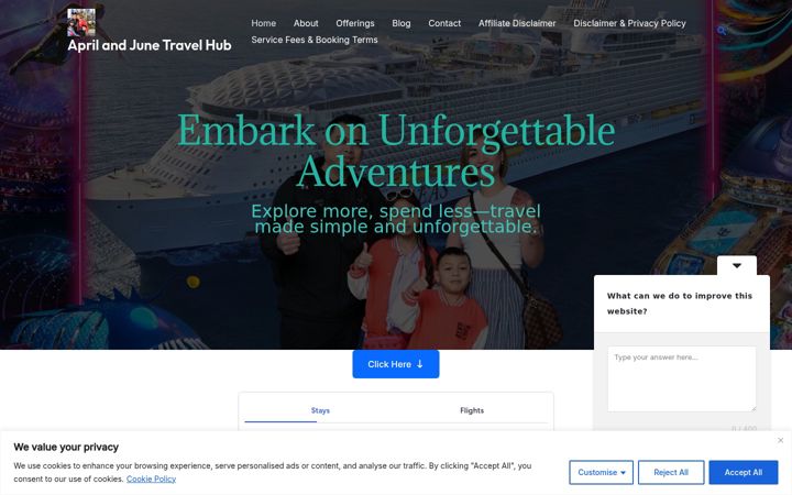 Screenshot ta' aprilandjunetravel.com