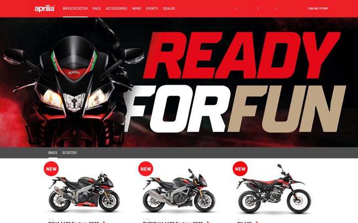 Screenshot of aprilia-japan.com