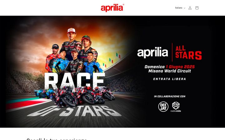 Skjermbilde av apriliaallstars.it