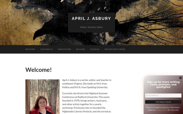 Zrzut ekranu apriljasbury.com
