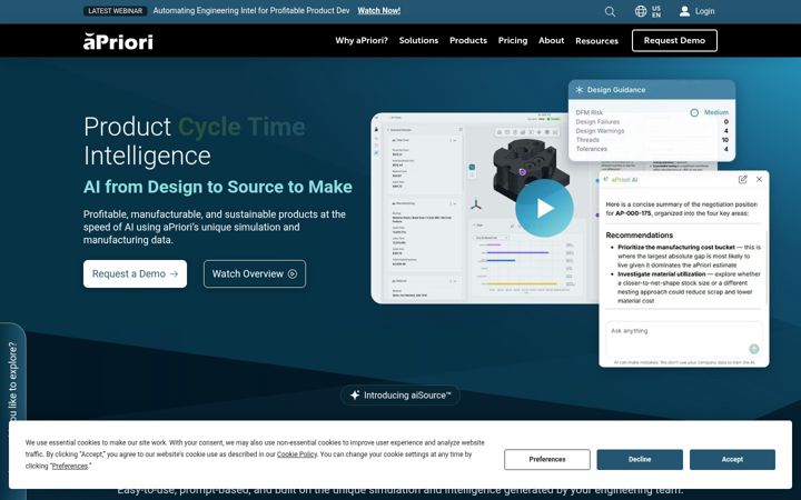 Screenshot of apriori.com