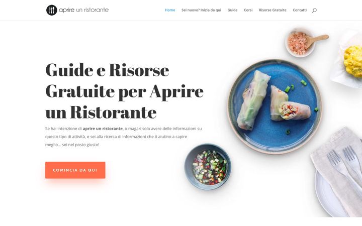 Snímek obrazovky aprireunristorante.it