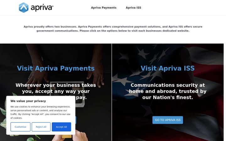 Screenshot of apriva.com
