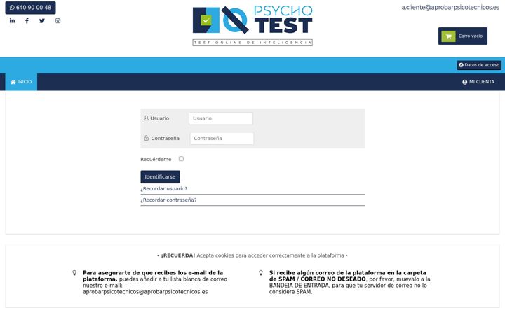Screenshot of aprobarpsicotecnicos.es