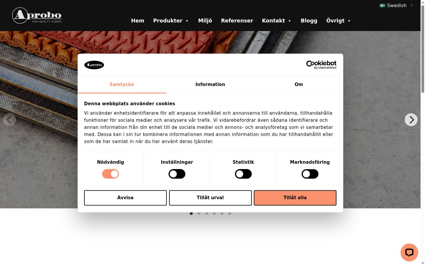 Screenshot of the consent banner shown before any interaction