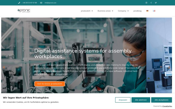 Screenshot von apronic.com