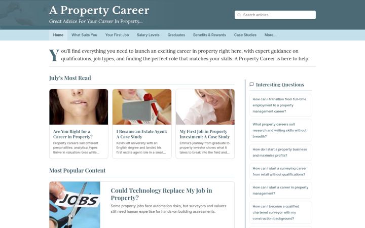 Screenshot of apropertycareer.co.uk