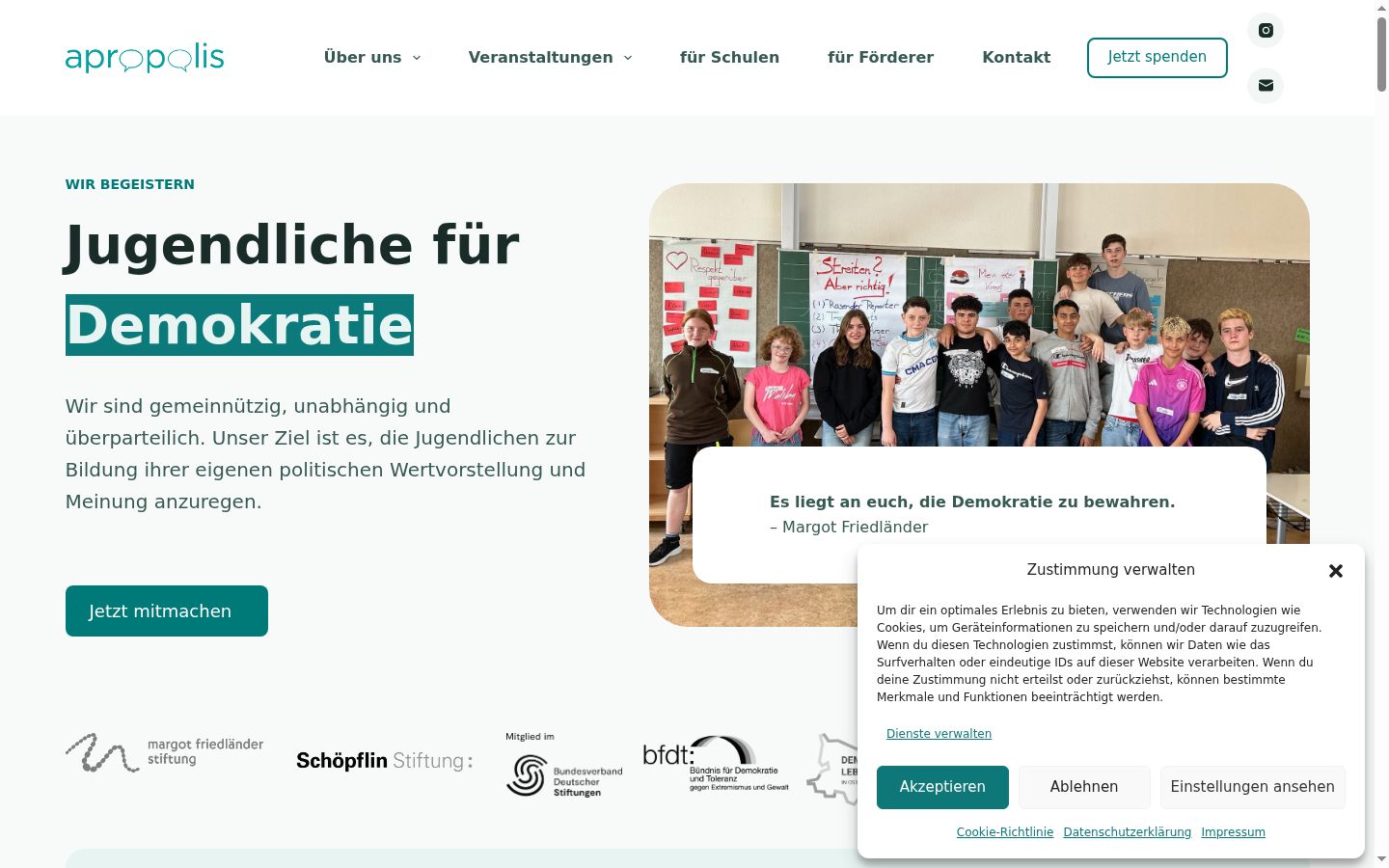 Screenshot tal-banner tal-kunsens muri qabel kwalunkwe interazzjoni