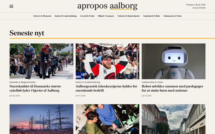 Screenshot von apropos-aalborg.dk