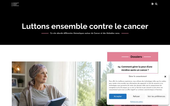 Screenshot of aproposducancer.fr