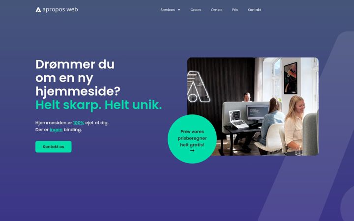 Snímek obrazovky aproposweb.dk